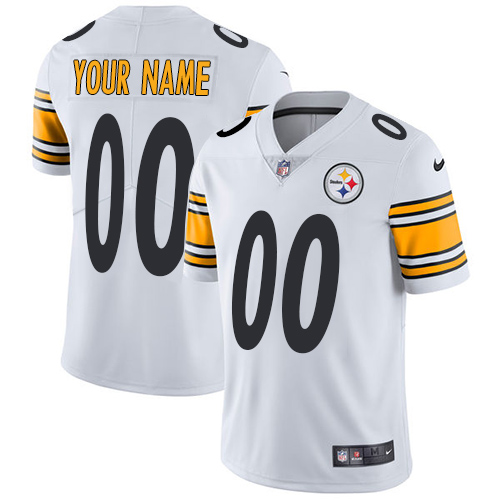 Men's Pittsburgh Steelers Customized White Vapor Untouchable NFL Stitched Limited Jersey