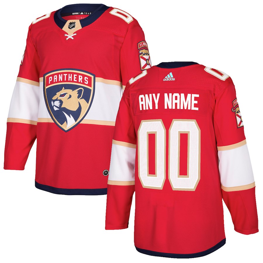 Men's Adidas Florida Panthers Personalized Authentic Red Home Stitched NHL Jersey
