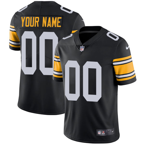Men's Pittsburgh Steelers Customized Black Alternate Vapor Untouchable NFL Stitched Limited Jersey