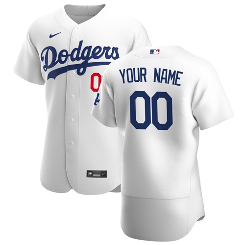Men's Los Angeles Dodgers White Customized Stitched MLB Jersey