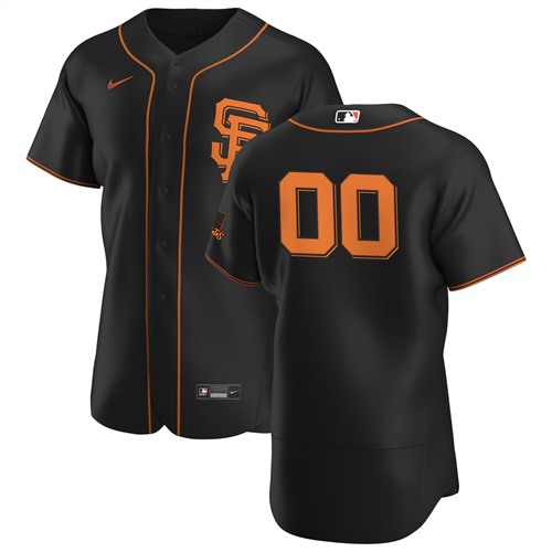 Men's San Francisco Giants Black Customized Stitched MLB Jersey