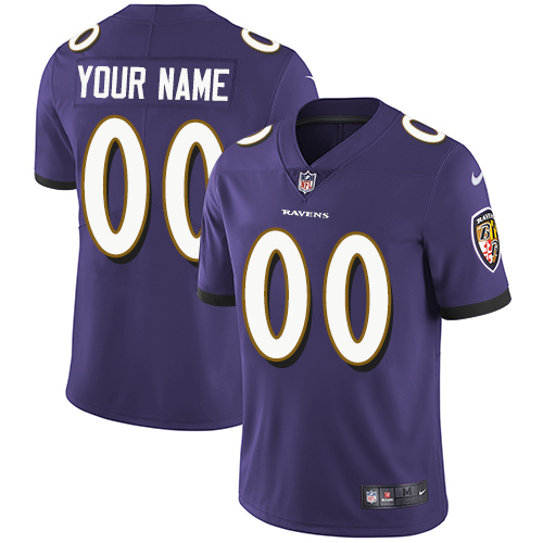 Men's Baltimore Ravens Customized Purple Team Color Vapor Untouchable NFL Stitched Limited Jersey