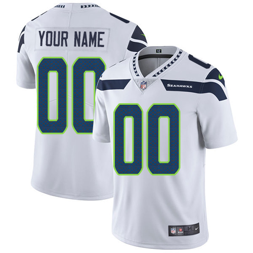Men's Seattle Seahawks Customized White Vapor Untouchable Limited Stitched NFL Jersey