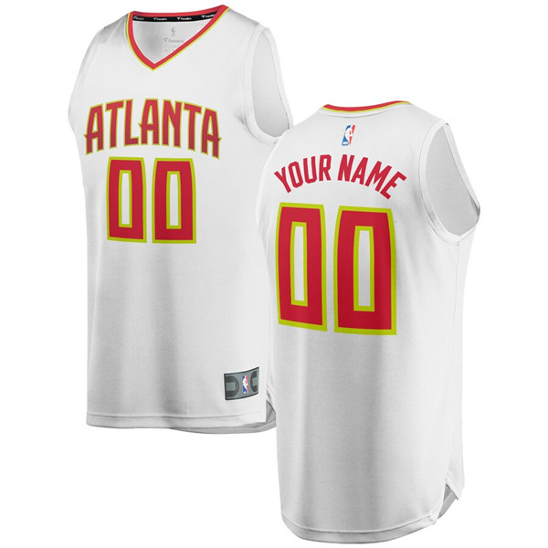 Men's Atlanta Hawks White Customized Stitched NBA Jersey