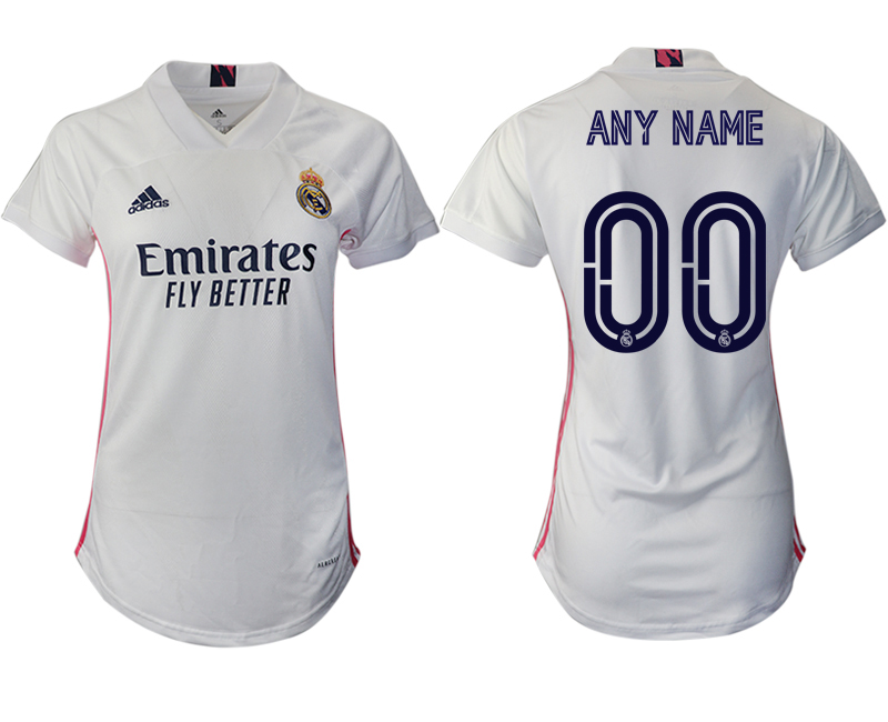 Women's Real Madrid Personalized Home Soccer Club Jersey