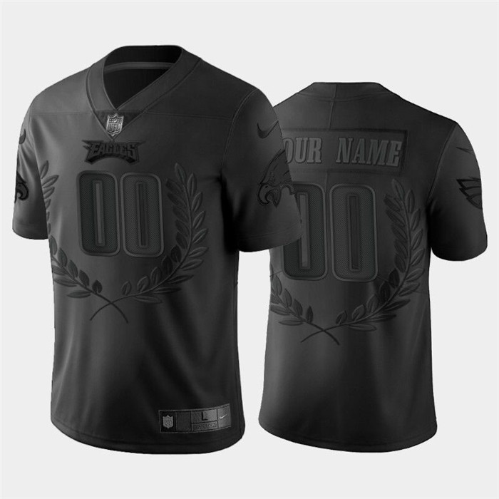 Men's Philadelphia Eagles Customized Black MVP Stitched Limited Jersey