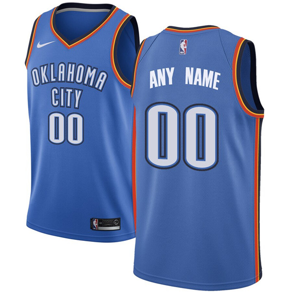 Men's Oklahoma City Thunder Blue Customized Stitched NBA Jersey