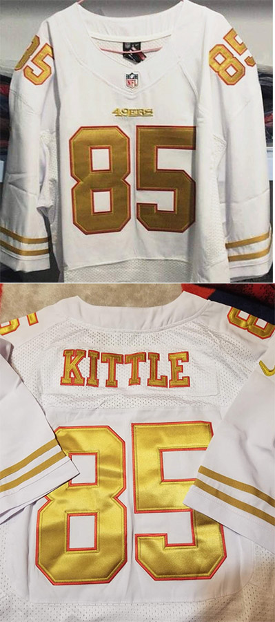 Men's San Francisco 49ers Customized White Color With Gold Letters Limited Stitched