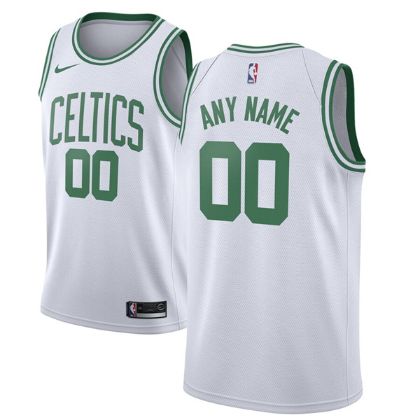 Men's Boston Celtics White Customized Stitched NBA Jersey