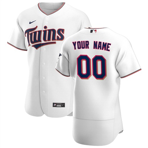 Men's Minnesota Twins White Customized Stitched MLB Jersey