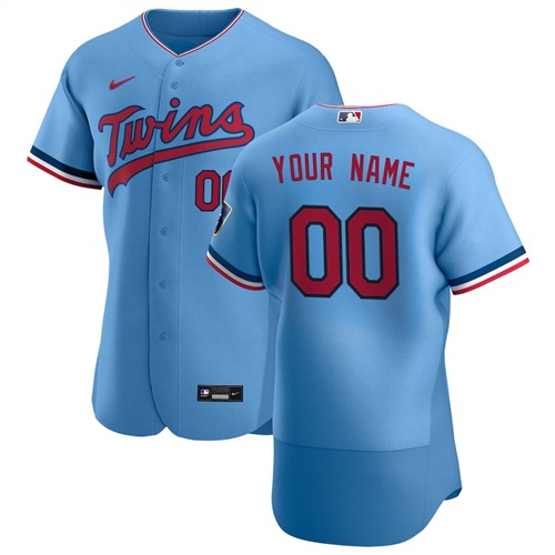 Men's Minnesota Twins Blue Customized Stitched MLB Jersey