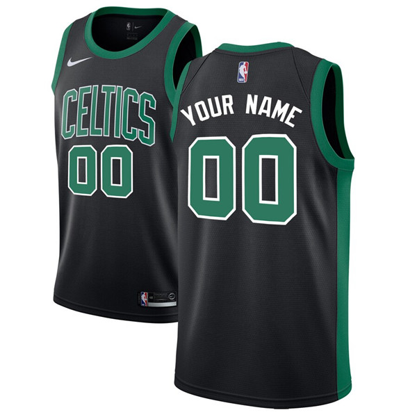Men's Boston Celtics Black Customized Stitched NBA Jersey