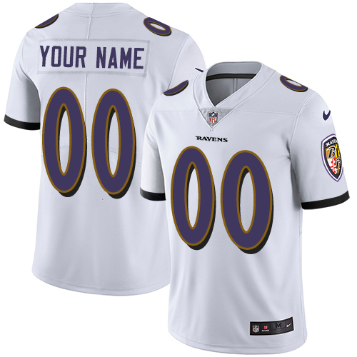 Men's Baltimore Ravens Customized White Vapor Untouchable NFL Stitched Limited Jersey