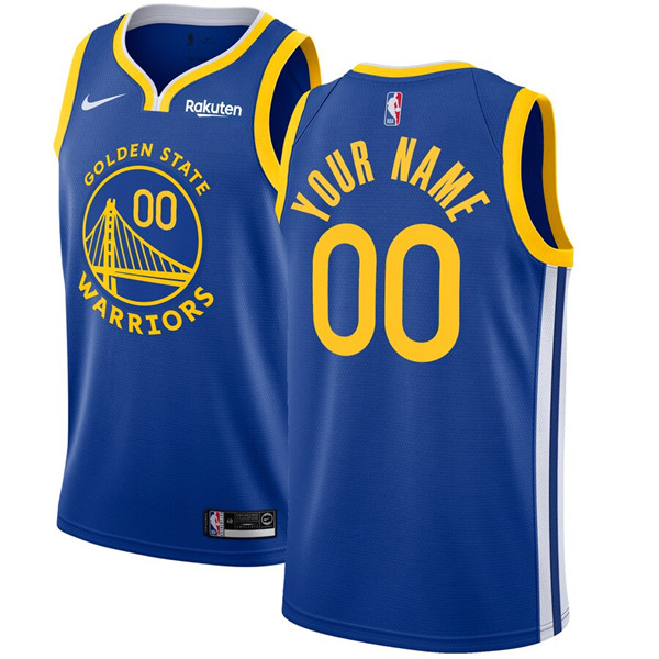 Men's Golden State Warriors Blue Customized Stitched NBA Jersey