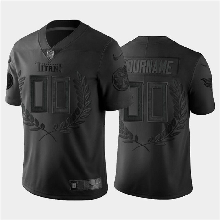 Men's Tennessee Titans Customized Black MVP Stitched Limited Jersey