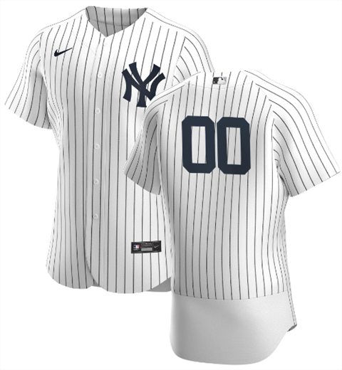 Men's New York Yankees White Customized Stitched MLB Jersey