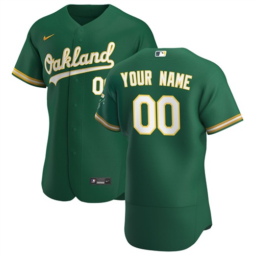 Men's Oakland Athletics Green Customized Stitched MLB Jersey
