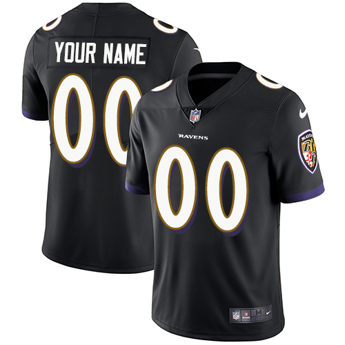 Men's Baltimore Ravens Customized Black Alternate Vapor Untouchable NFL Stitched Limited Jersey