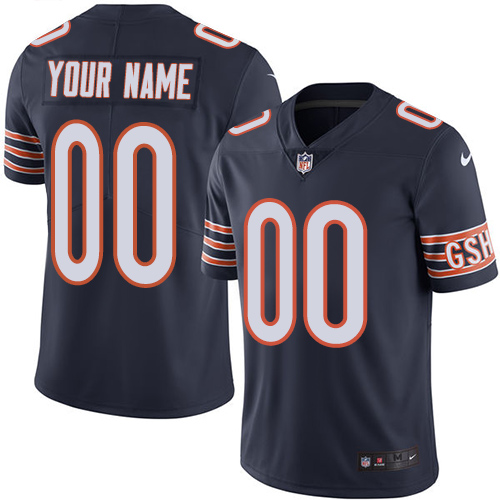 Men's Chicago Bears Customized Navy Blue Team Color Vapor Untouchable NFL Stitched Limited Jersey