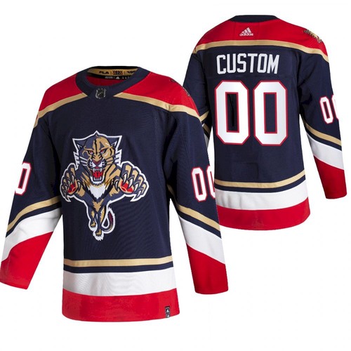 Men's Florida Panthers Black Custom Name Number Size 2020-21 Reverse Retro Stitched Jersey