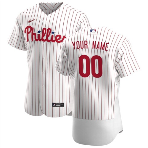 Men's Philadelphia Phillies White Customized Stitched MLB Jersey