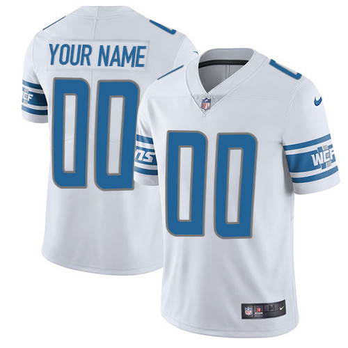 Men's Detroit Lions Customized White Vapor Untouchable NFL Stitched Limited Jersey