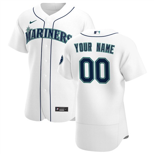 Men's Seattle Mariners White Customized Stitched MLB Jersey