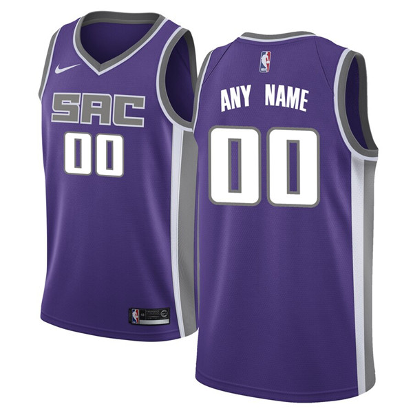 Men's Sacramento Kings Purple Customized Stitched NBA Jersey