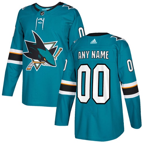 Men's Adidas San Jose Sharks Personalized Authentic Teal Green Home Stitched NHL Jersey