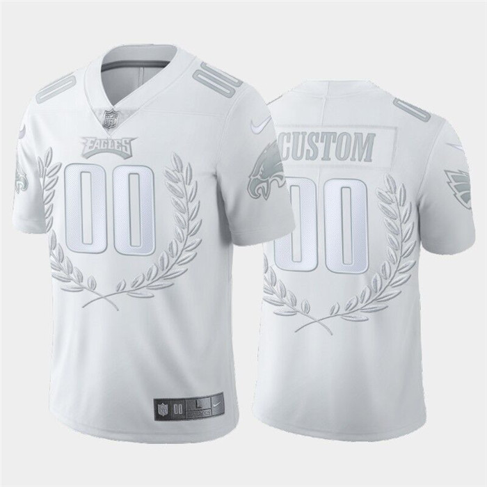 Men's Philadelphia Eagles Customized White MVP Stitched Limited Jersey