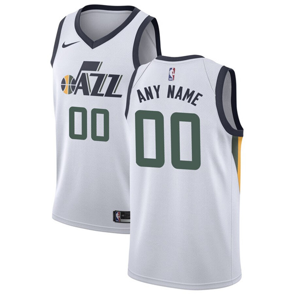 Men's Utah Jazz White Customized Stitched NBA Jersey