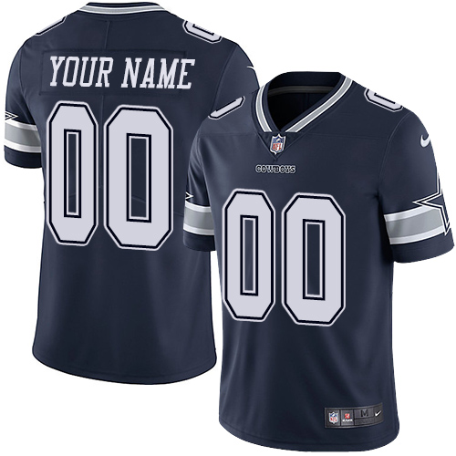 Men's Dallas Cowboys Customized Navy Blue Team Color Vapor Untouchable NFL Stitched Limited Jersey