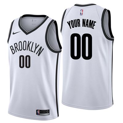 Men's Brooklyn Nets White Customized Stitched NBA Jersey