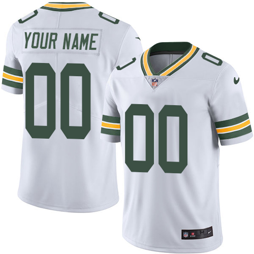 Men's Green Bay Packers Customized White Vapor Untouchable NFL Stitched Limited Jersey