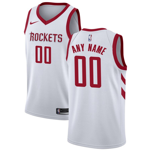 Men's Houston Rockets White Customized Stitched NBA Jersey