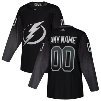 Men's Tampa Bay Lightning Black Custom Stitched NHL Jersey