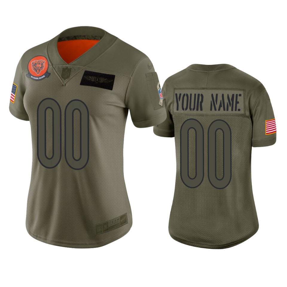 Women's Chicago Bears Customized 2019 Camo Salute To Service NFL Stitched Limited Jersey（Run Small)