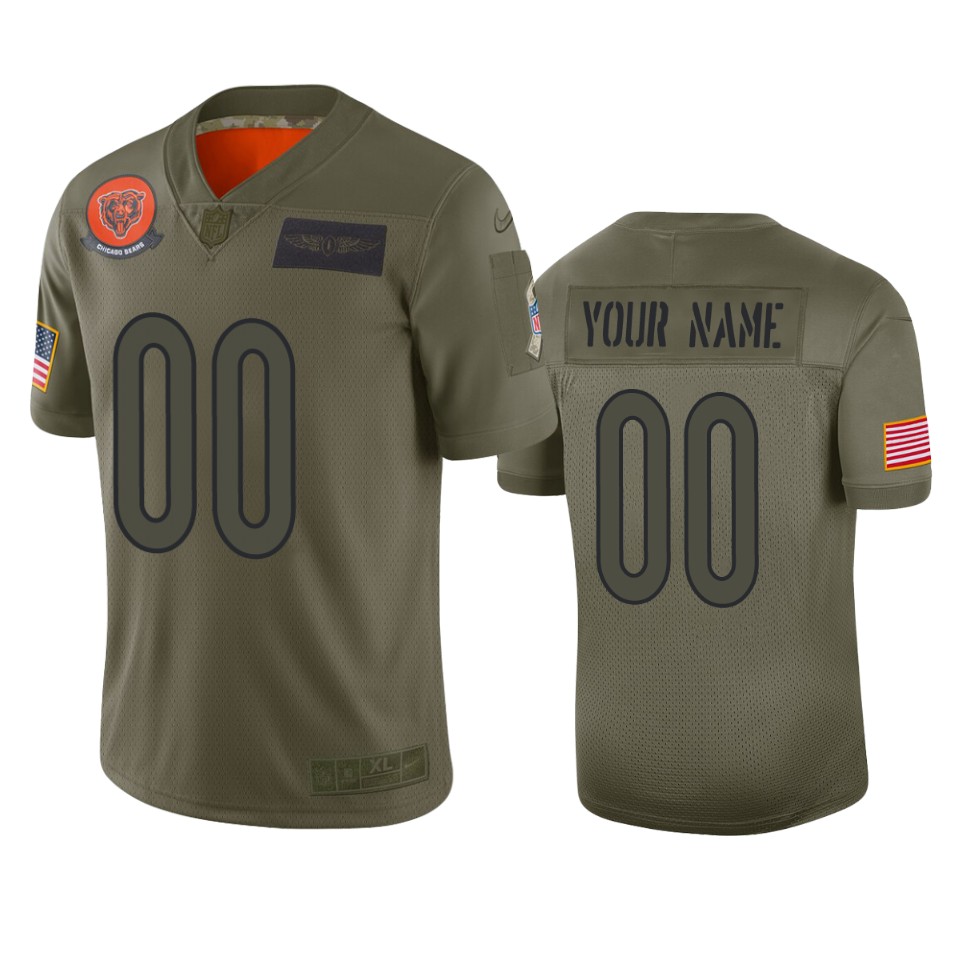 Men's Chicago Bears Customized 2019 Camo Salute To Service NFL Stitched Limited Jersey
