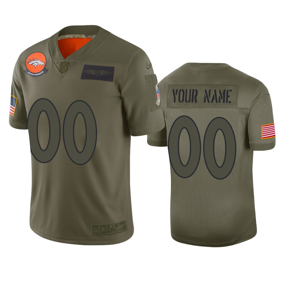Men's Denver Broncos Customized 2019 Camo Salute To Service NFL Stitched Limited Jersey