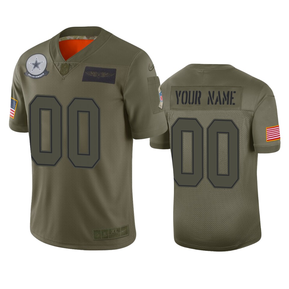 Men's Dallas Cowboys Customized 2019 Camo Salute To Service NFL Stitched Limited Jersey