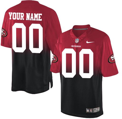 Nike San Francisco 49ers Customized Red/Black Men's Stitched Elite Fadeaway Fashion NFL Jersey