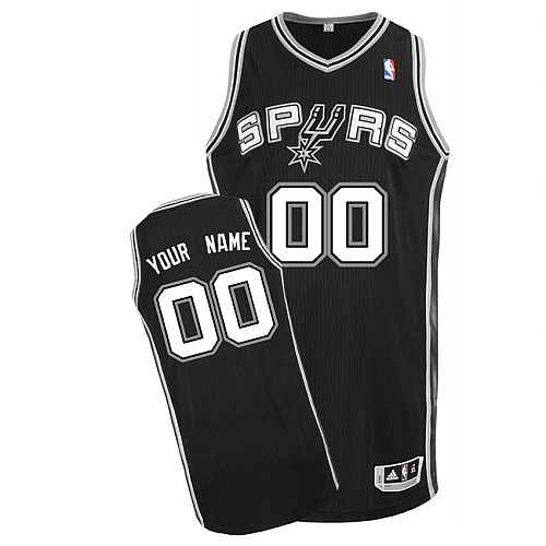 Spurs Personalized Authentic Black NBA Jersey (S-3XL)