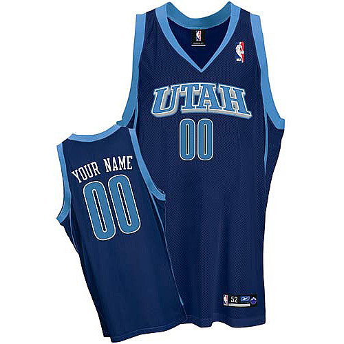 Jazz Personalized Authentic Blue NBA Jersey (S-3XL)