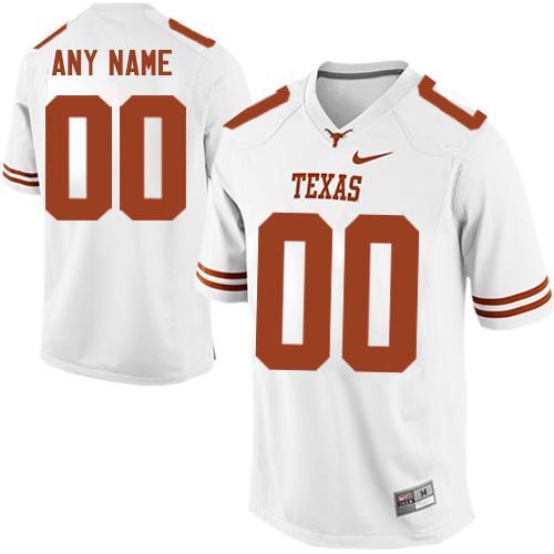 Longhorns Personalized Authentic White NCAA Jersey