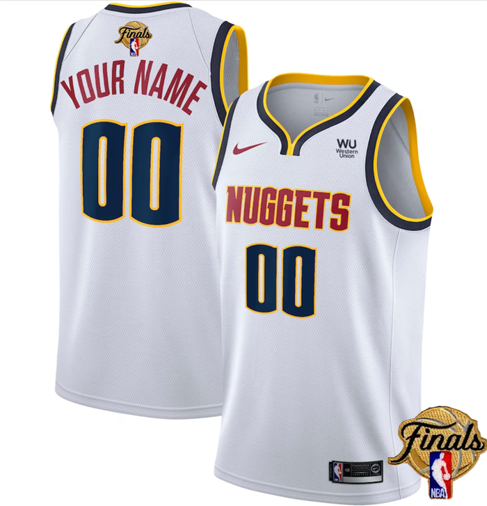 Denver Nuggets Customized White 2023 Finals Association Edition Stitched Jersey