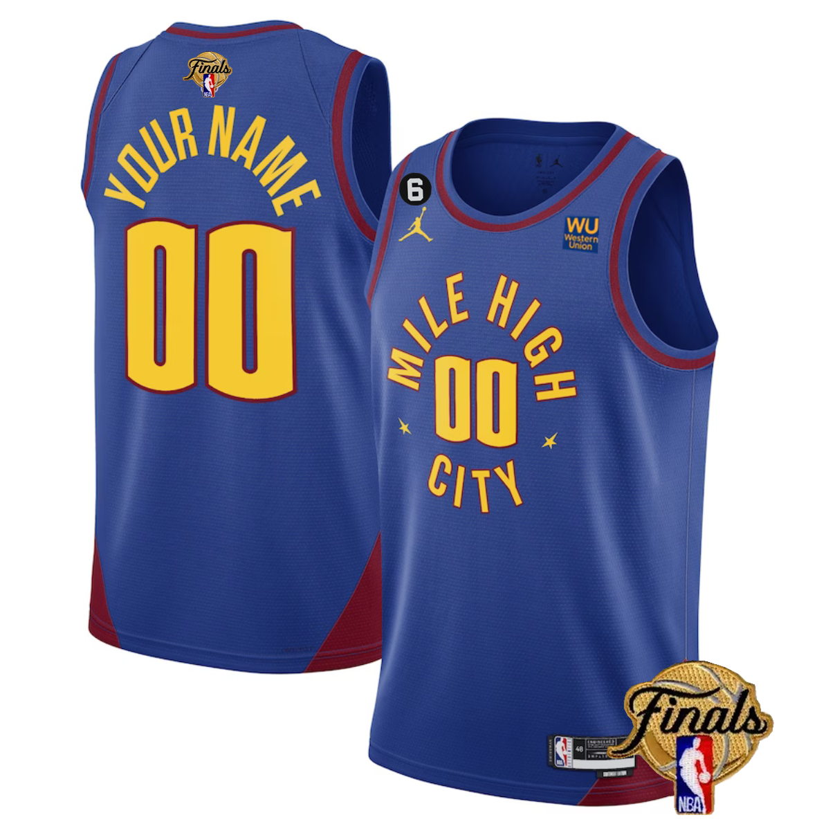 Denver Nuggets Customized Blue 2023 Finals Statement Edition Stitched Jersey