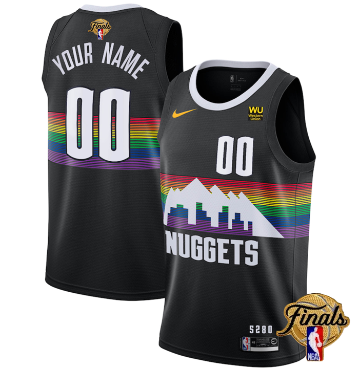 Denver Nuggets Customized Black 2023 Finals City Edition Stitched Jersey