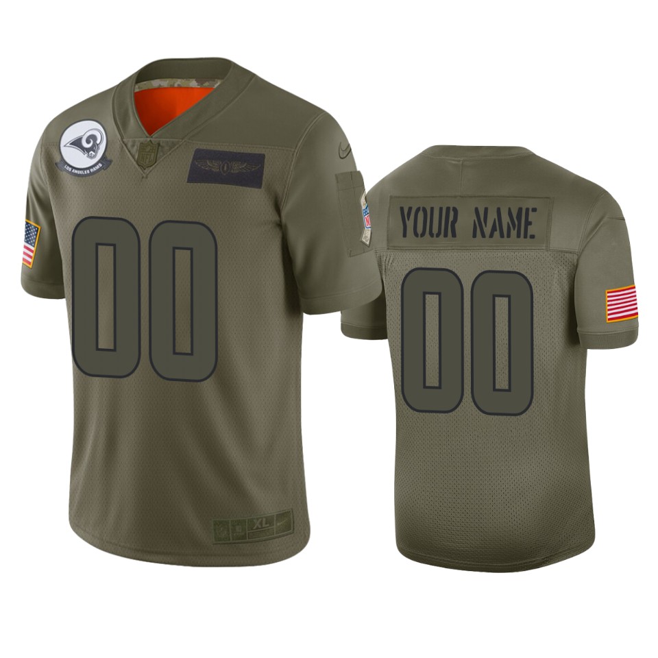 Men's Los Angeles Rams Customized 2019 Camo Salute To Service NFL Stitched Limited Jersey