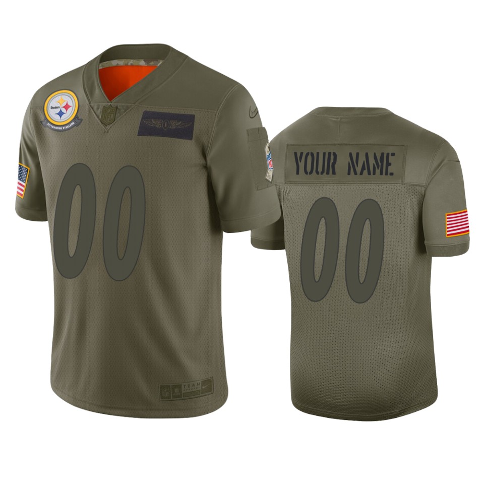 Men's Pittsburgh Steelers Customized 2019 Camo Salute To Service NFL Stitched Limited Jersey