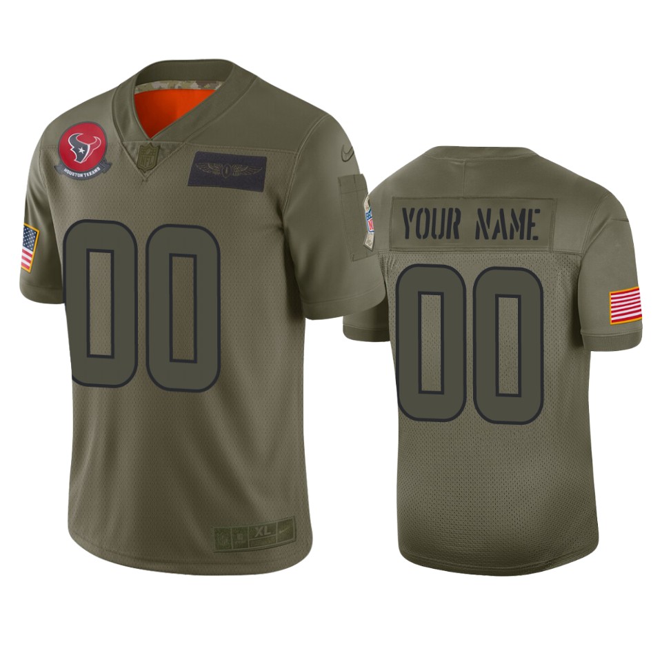 Men's Houston Texans Customized 2019 Camo Salute To Service NFL Stitched Limited Jersey
